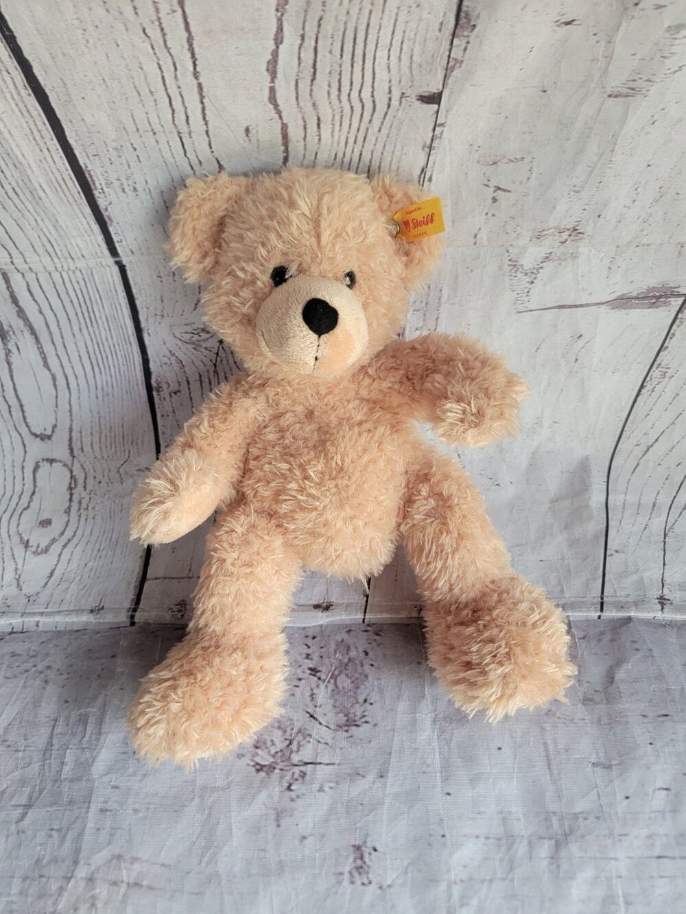 Steiff Flynn Teddy Bear 11” Beige Plush Soft Stuffed Animal Toy Textured Germany
